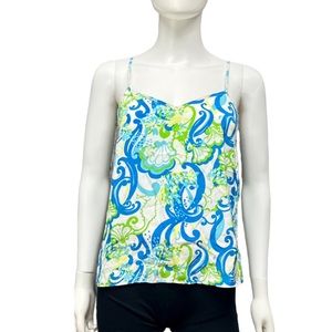 Lilly Pulitzer Dusk Racer Silk Tank in Crystal Coast [953]